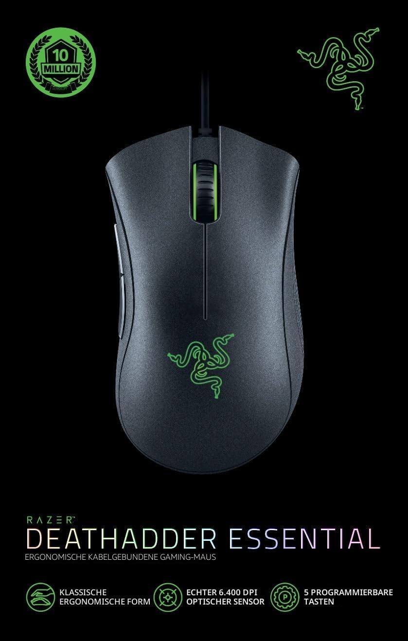 Thumbnail 5 de Razer DeathAdder Essential (2021) – kabelgebundene Gaming-Maus mit optischem Sensor (bis 6.400 DPI)