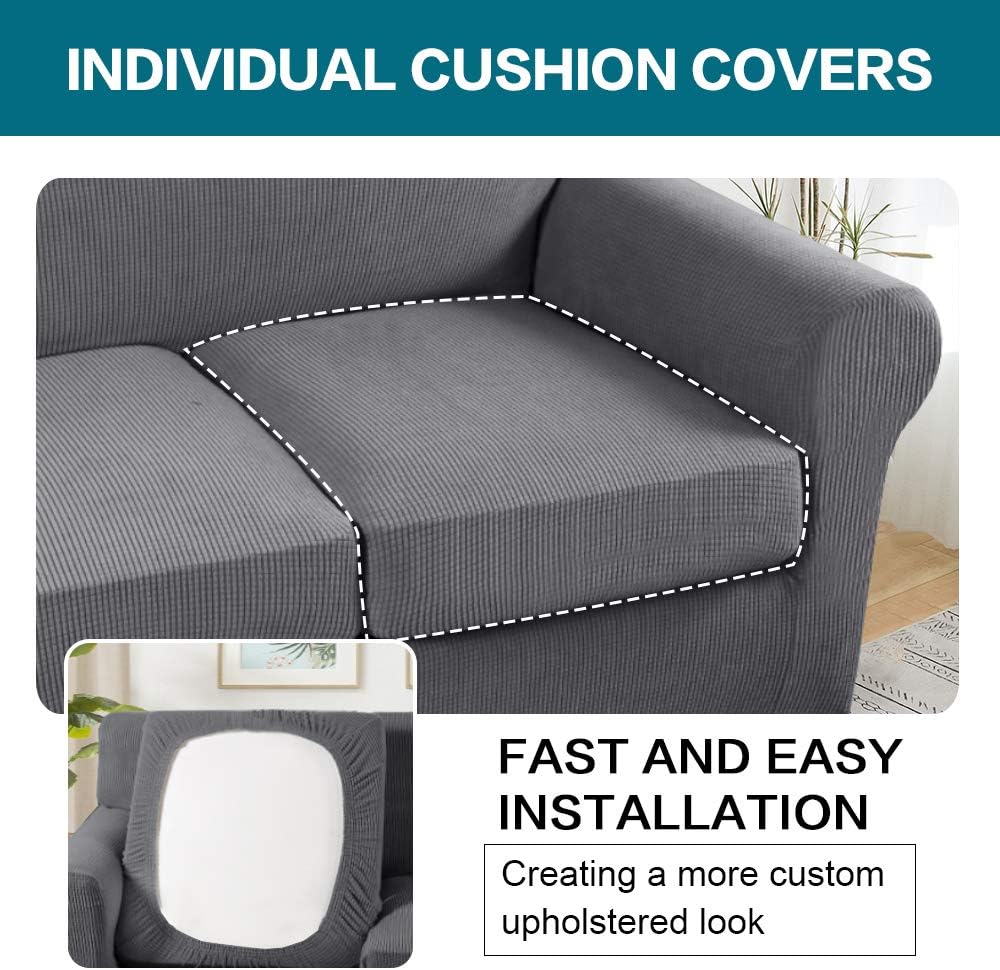 Thumbnail 4 de Turquoize 3-Cushion Sofa Cover 72-88 in