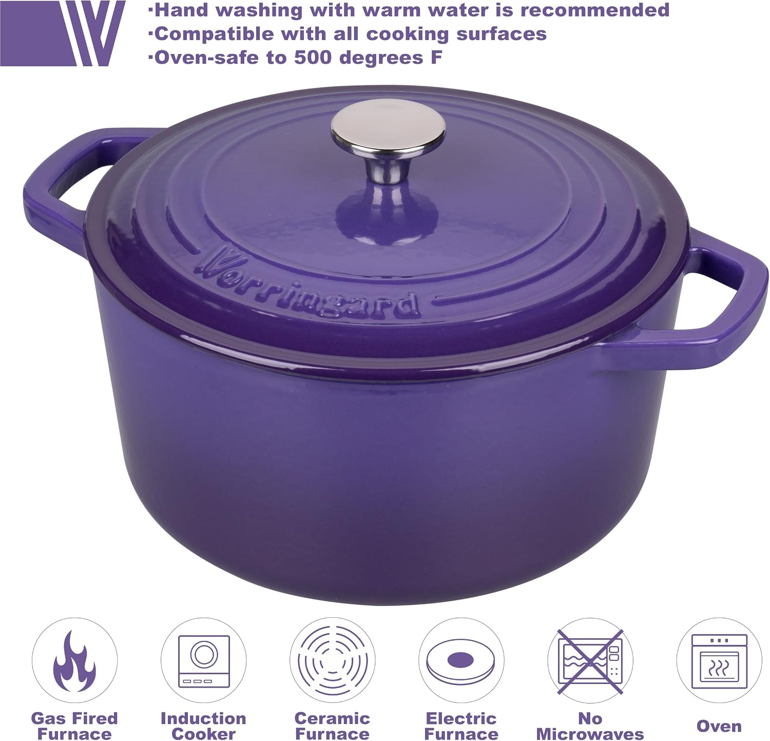 Detalle de VORRINGARD 4.5QT Dutch Oven for Bread Baking 🍞