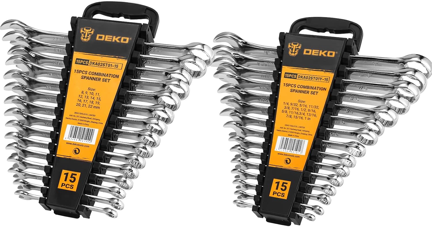 Detalle de DEKOPRO DEKOPRO-COMBINATION-WRENCH-SE 30-Piece SAE/Metric Wrench Set