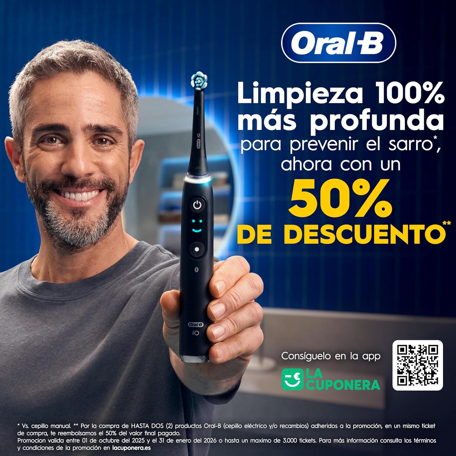 Detalle 2 de Oral‑B iO 3 Cepillo eléctrico negro, 3 modos, 3 cabezales