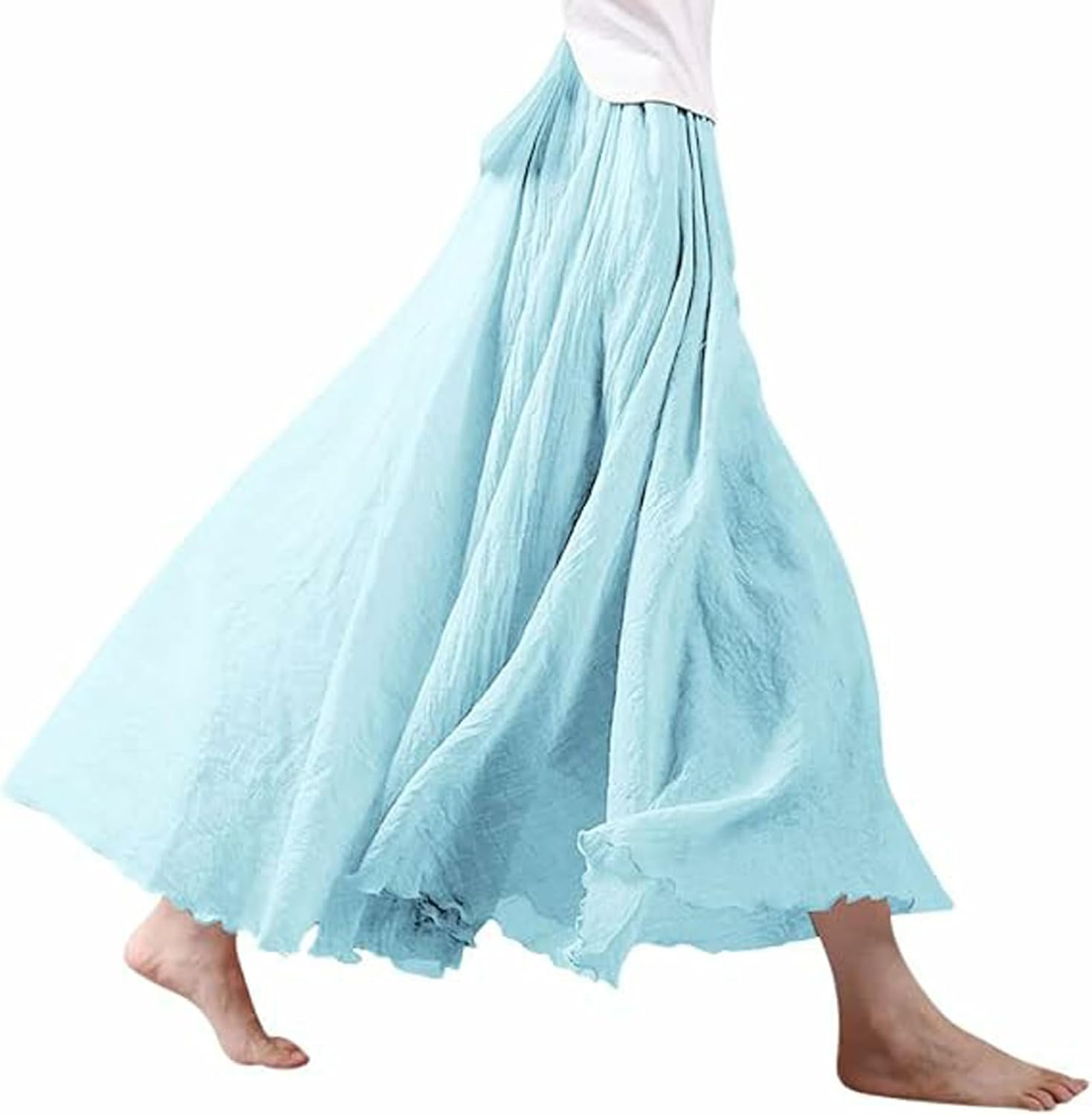 Detalle 2 de Leinen Maxirock für Damen, 95 cm Länge