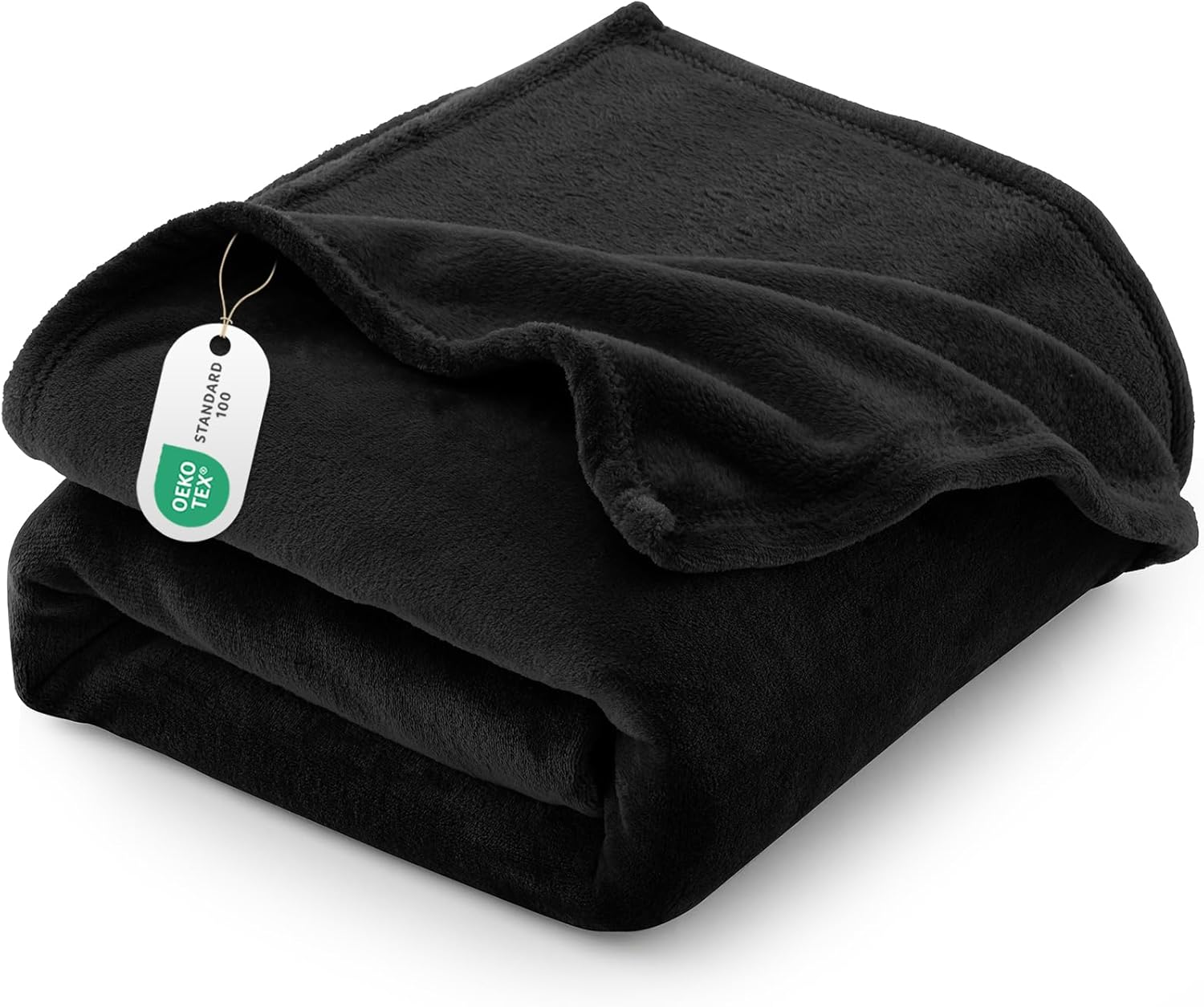 CozyLux Flauschdecke 150x200 cm (XL) aus Flanell – warme Kuscheldecke für Sofa und Bett, schwarz