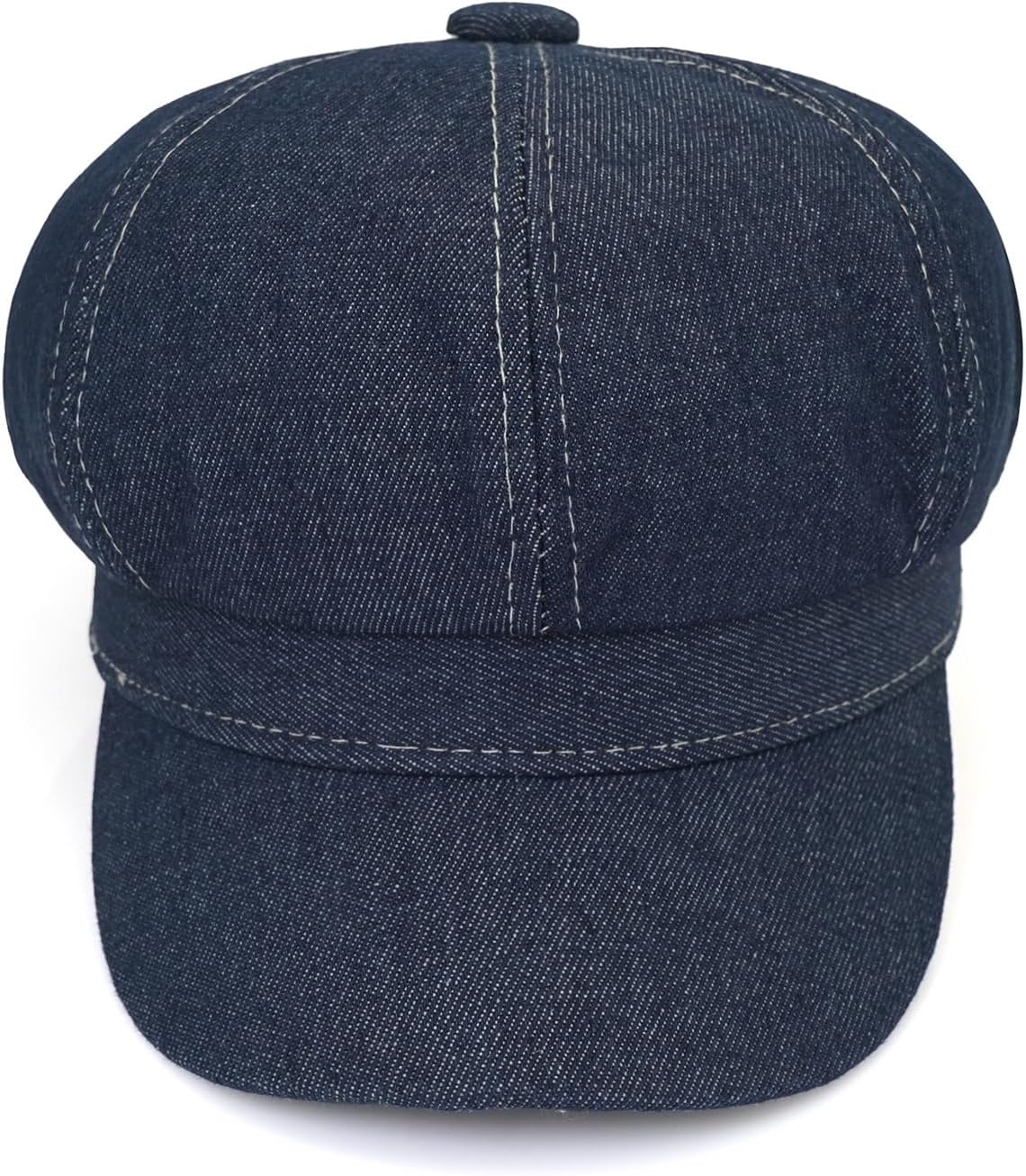 Detalle de Yiqeenho Denim Beret Hat for Women: Washed Denim Newsboy Cap