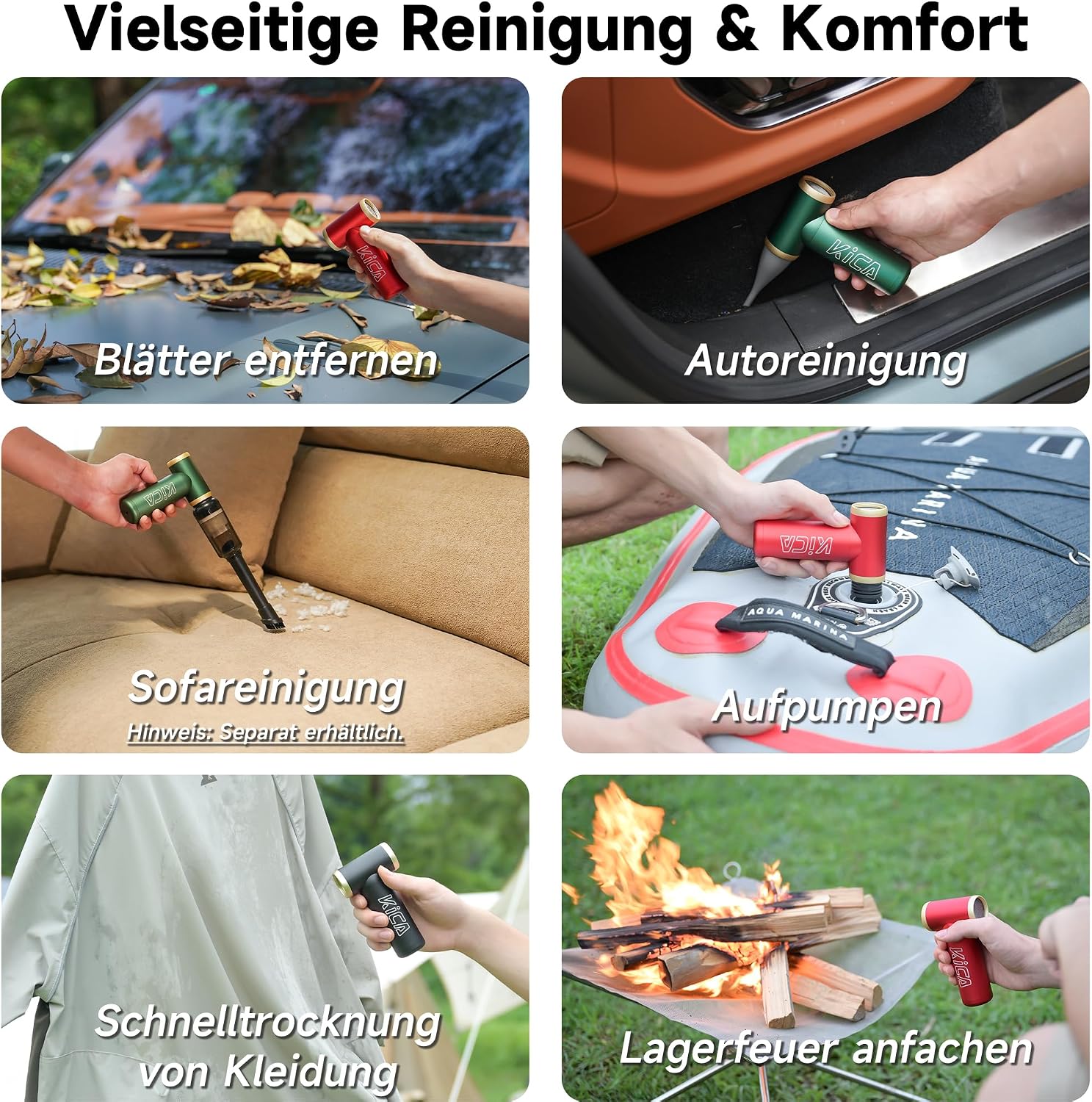 Thumbnail 2 de Kica JetFan 2S elektrisches Staubgebläse aus Metall (JetFan 2 Upgrade) – Mini Air Duster mit Turbotaste