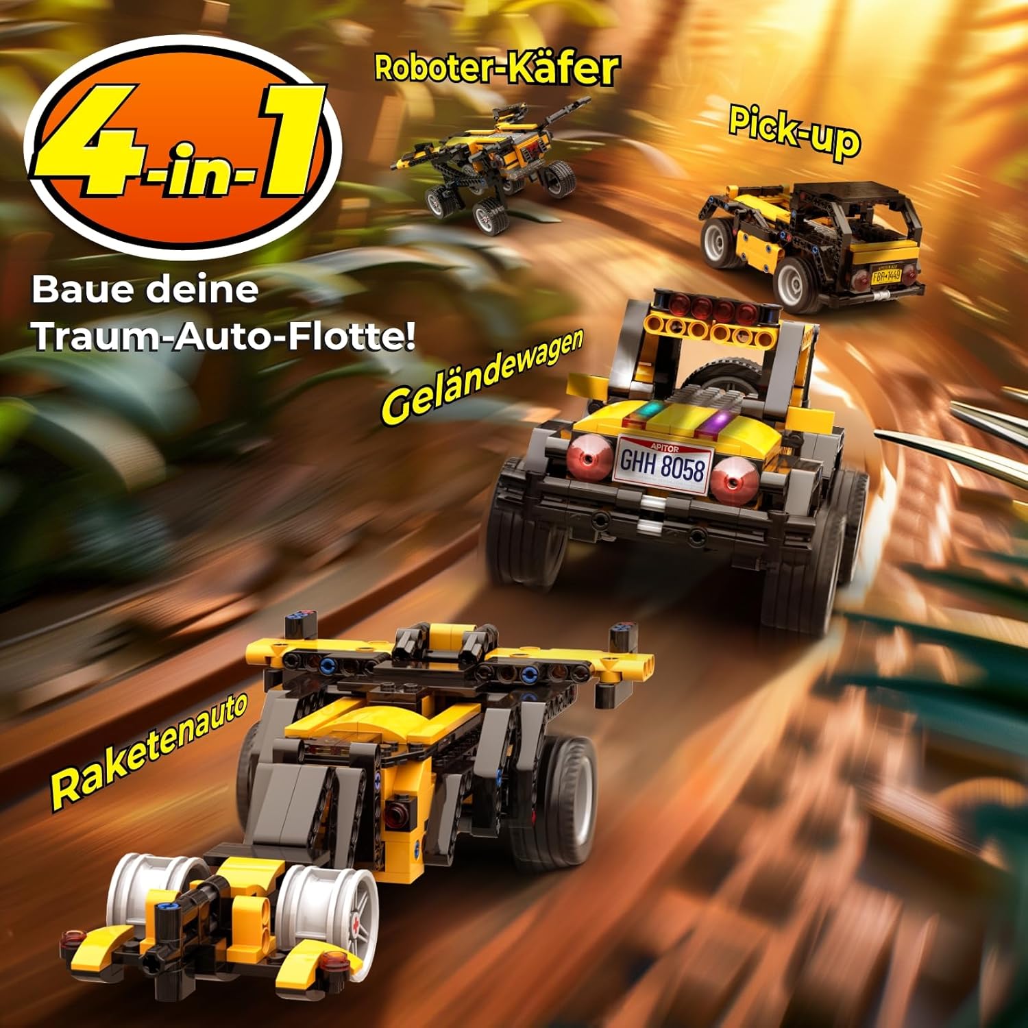 Detalle 2 de Apitor Robot R – 4-in-1 Bau- und Programmierroboter für Kinder (6–12), App-gesteuerter Off-Roader mit 300 Bausteinen