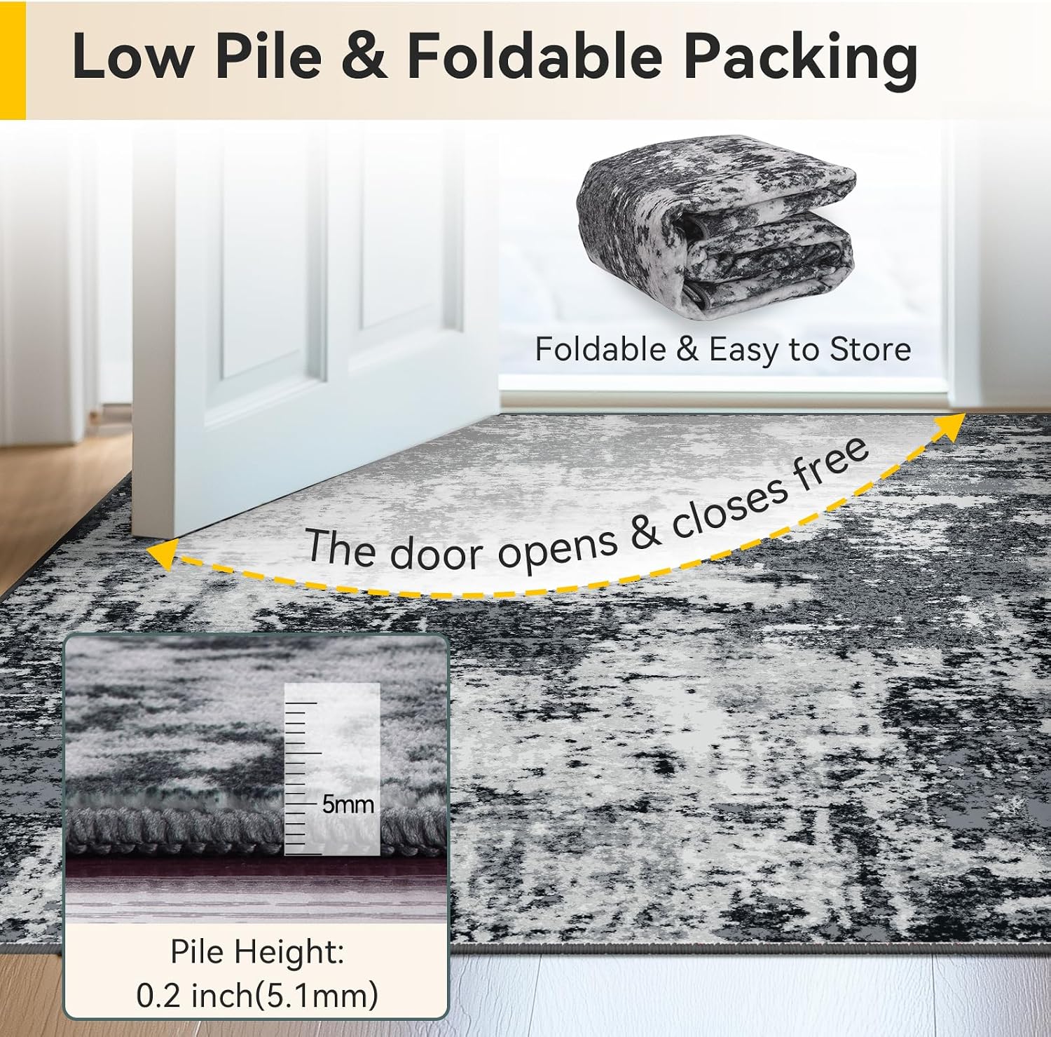 Thumbnail 4 de RELEANY Washable Area Rug 8'x10' Modern Abstract