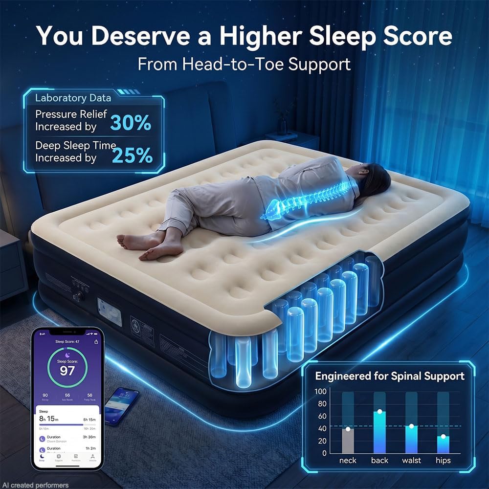 Thumbnail 4 de SENNOUL Air Mattress Queen 16" inflatable bed