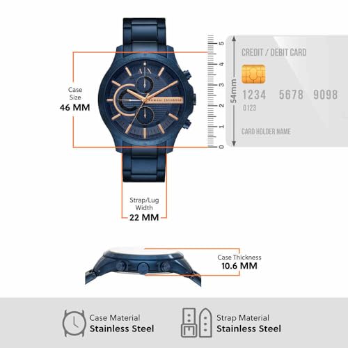 Detalle 2 de Armani Exchange AX2430: Reloj de hombre con esfera azul y acabado en acero