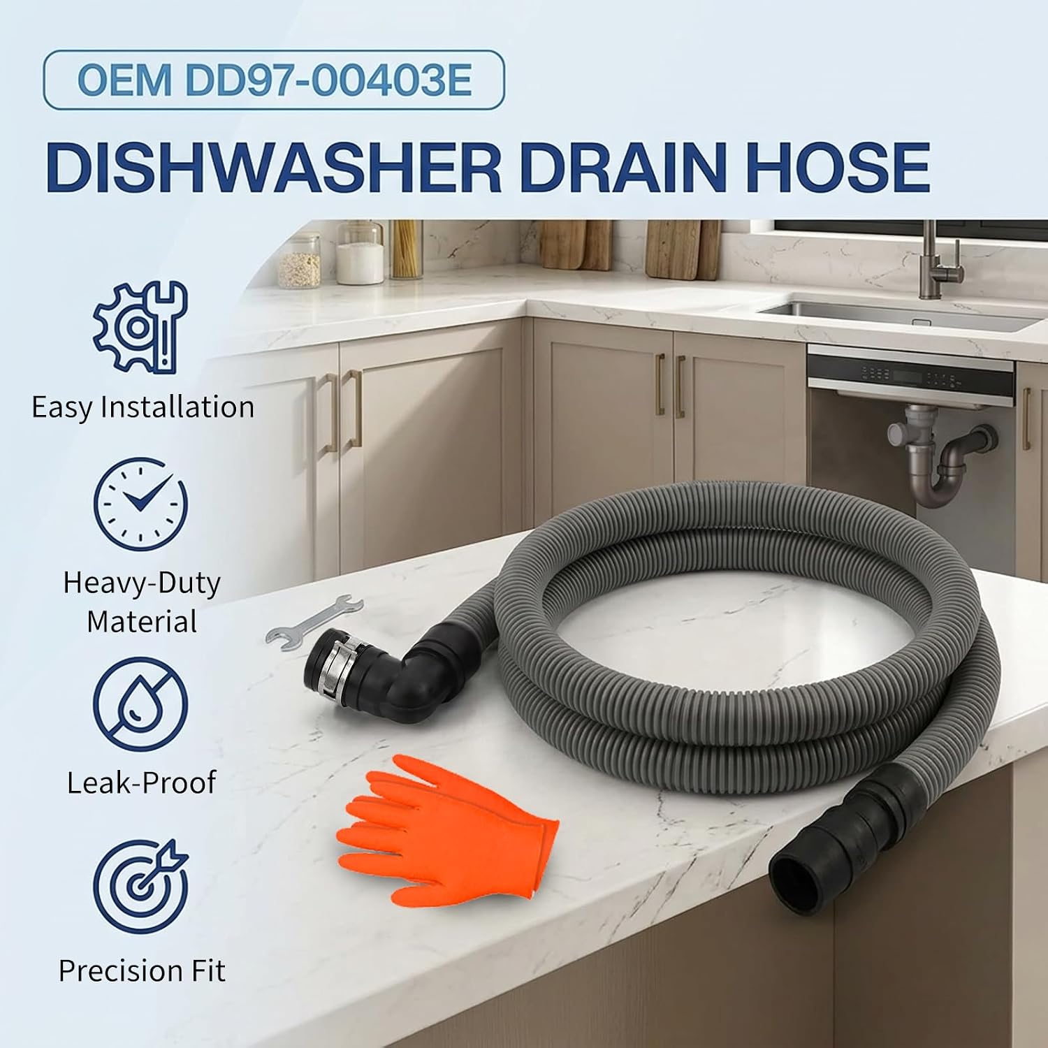 Detalle 2 de DD97-00403E Dishwasher Drain Hose Assembly