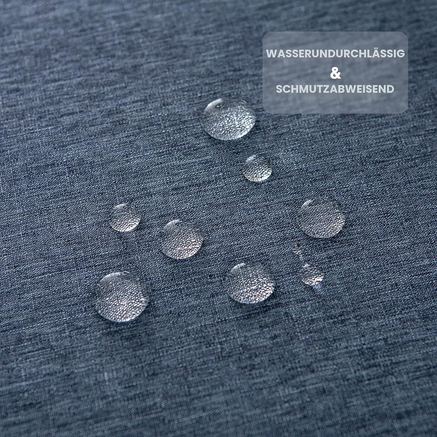 Detalle de Yeahshion Tischdecke Rechteckig 140 × 240 cm blau – Schmutzabweisend, wasserdicht, Polyester-Leinen-Effekt
