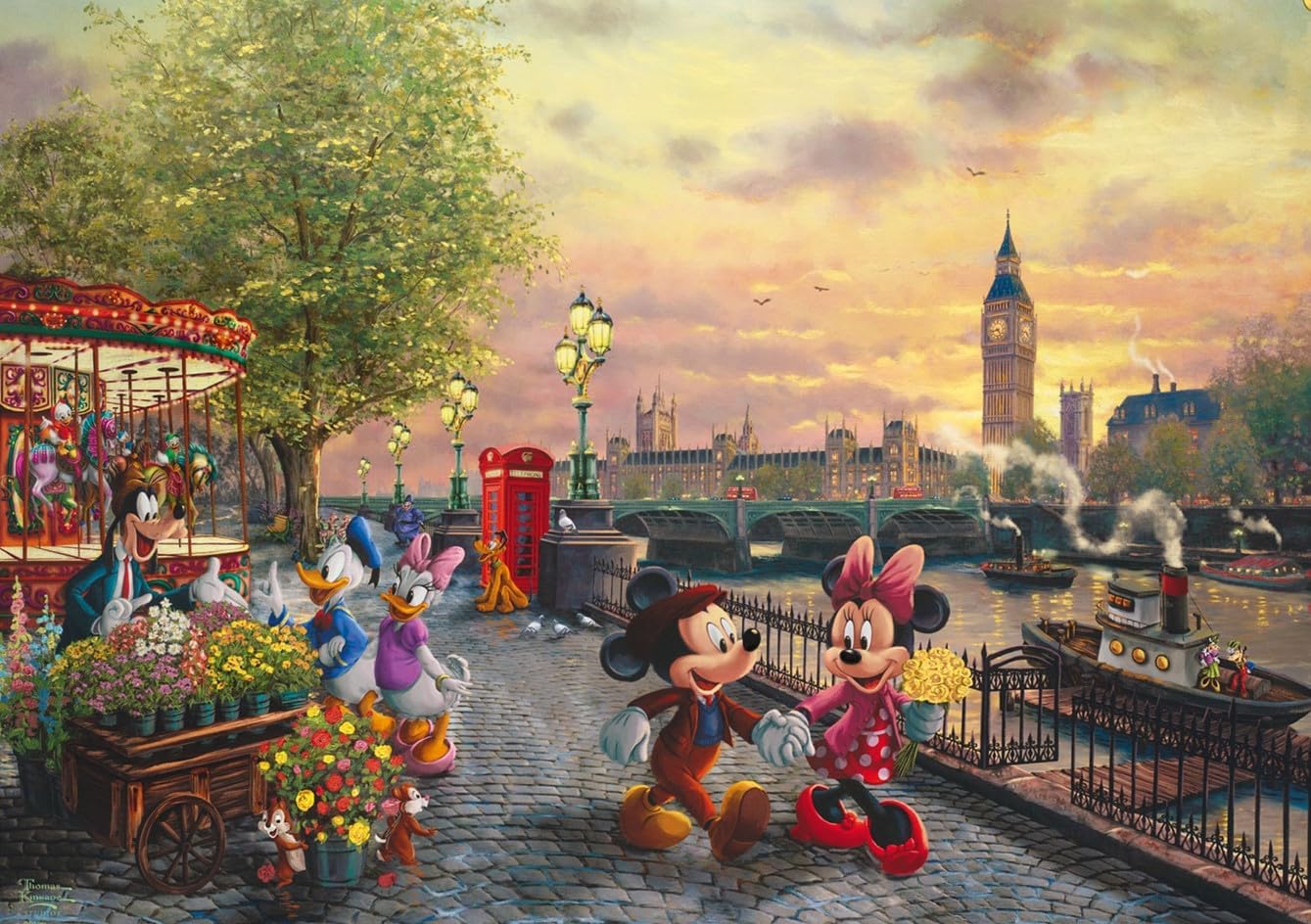 Detalle 2 de Schmidt Spiele Thomas Kinkade Mickey y Minnie 1000 piezas