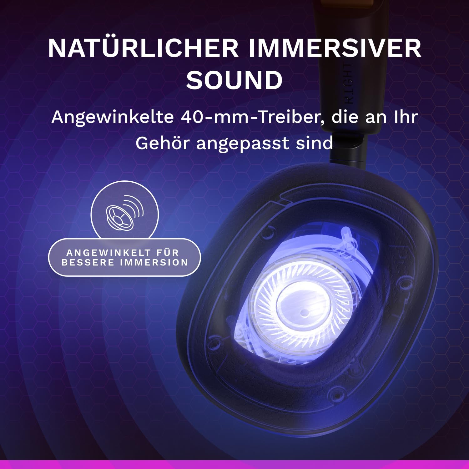Detalle de GLORIOUS GHS Eternal RGB Gaming-Headset – Abnehmbares Mikrofon, USB-C, 16,8 Mio. Farben, Komfort & Robustheit