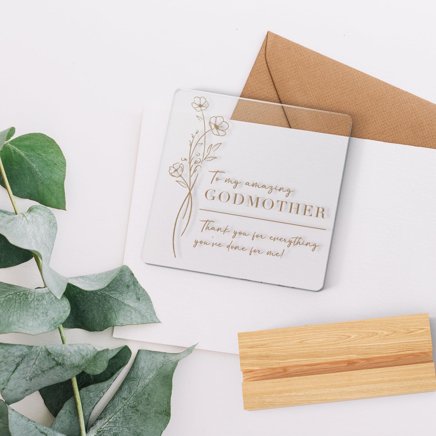 Thumbnail 5 de Godmother Gifts Thank You Plaque wooden stand
