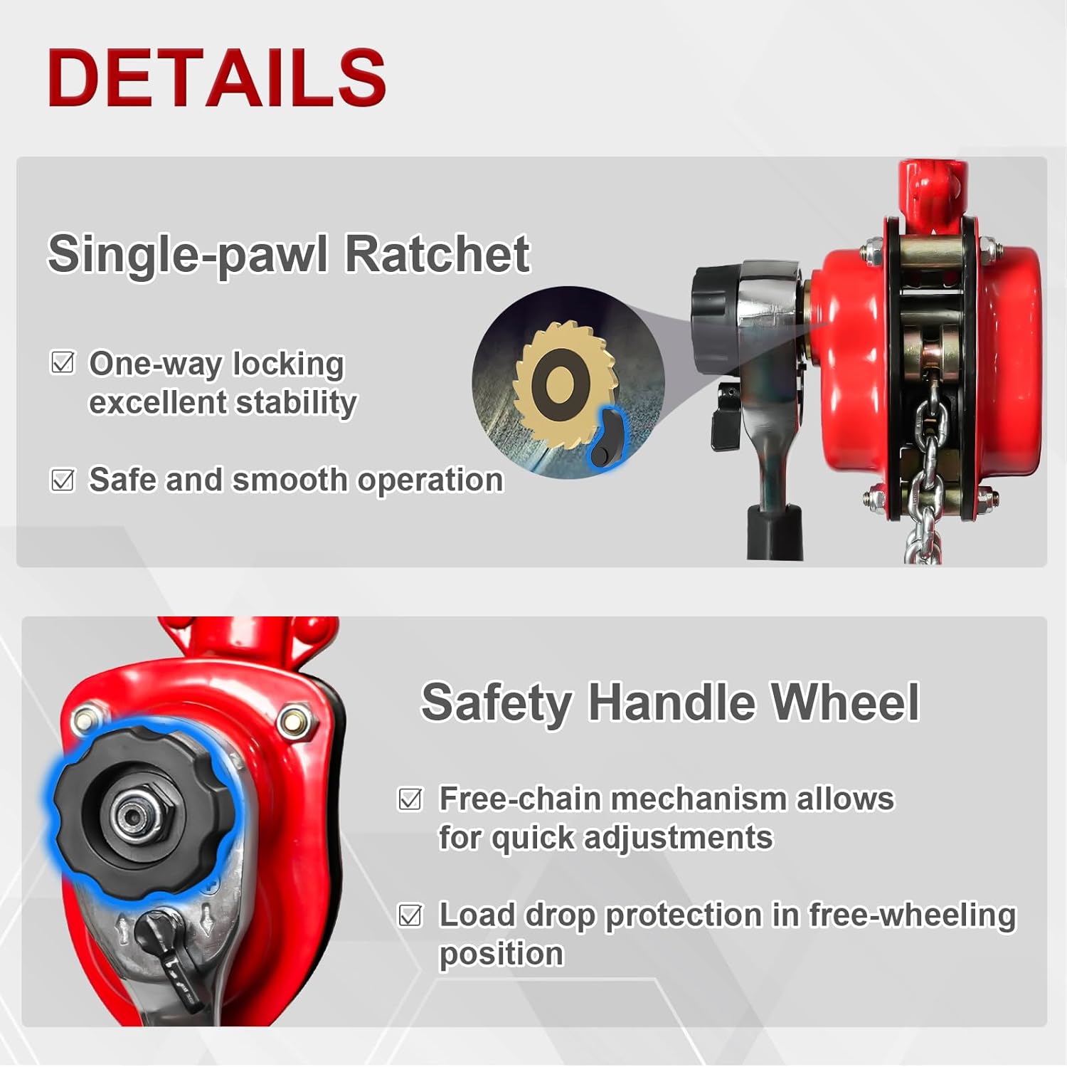 Thumbnail 2 de FITHOIST Manual Lever Chain Hoist 3/4 Ton 1650 LBS 📦