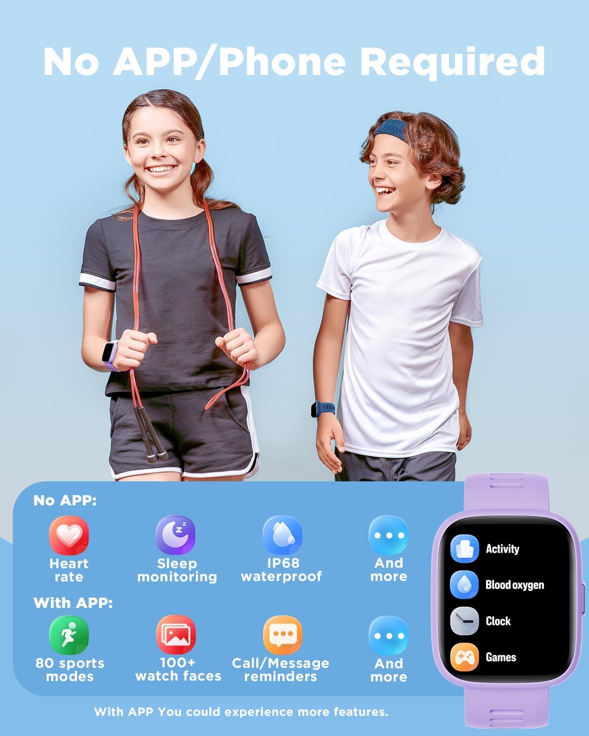 Detalle 2 de BIGGERFIVE BRAVE 2 Kids Smart Watch 1.8"