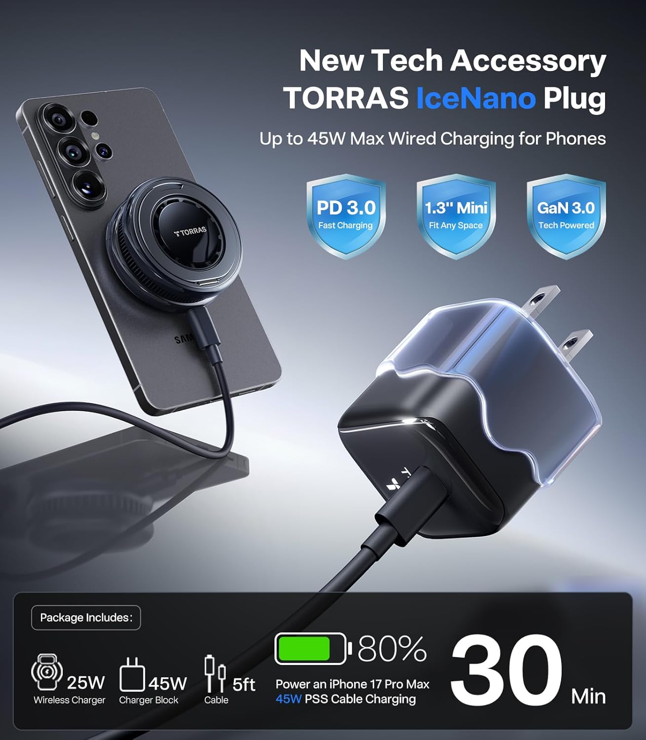 Detalle de TORRAS PolarCircle Qi2.2 25W Magnetic Wireless Charger
