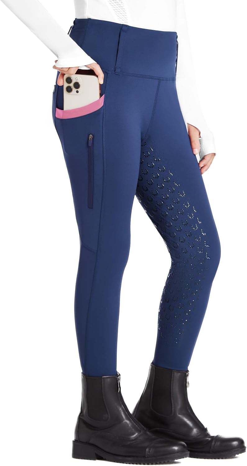 Thumbnail 6 de FitsT4 Sports Girls Full Seat High-Waist Riding Pants with Silicone Grips and Zipper Pocket
