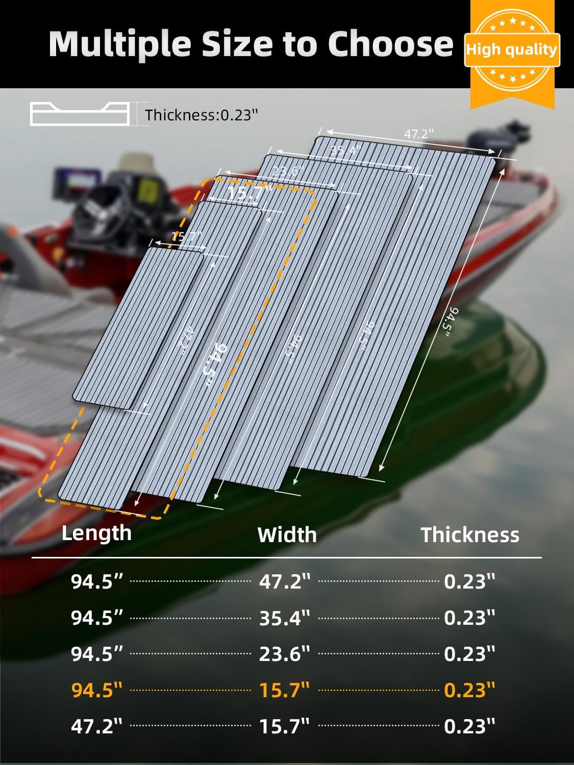 Detalle 2 de FOCEAN EVA Foam Boat Flooring Faux Teak Decking Mat Sheet (94.5 x 47.2 in)