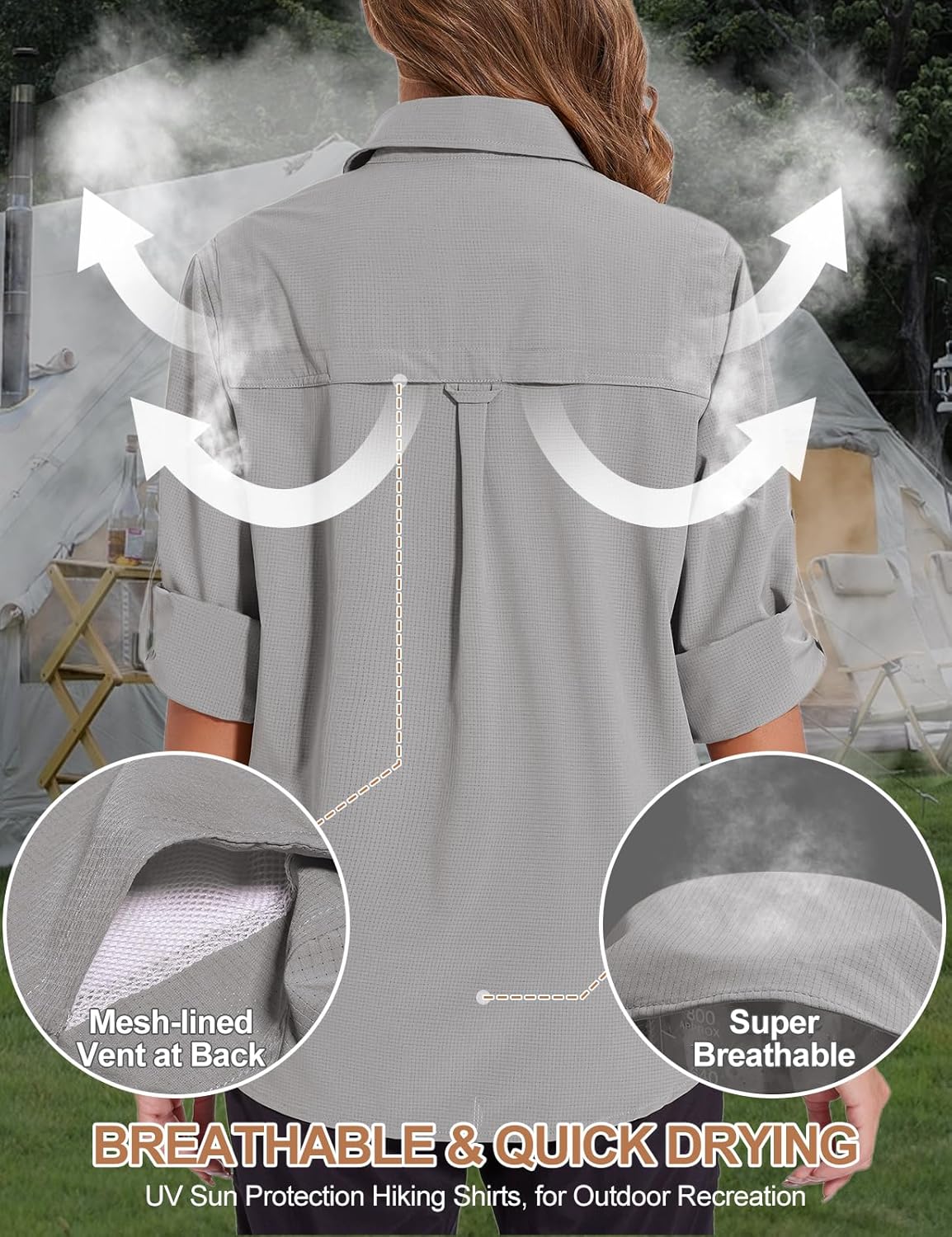 Thumbnail 3 de Tuopuda Camicia Donna Estiva UPF 50+ – Camicetta Protezione Solare con Maniche Lunghe, Traspirante per Escursioni e Mare