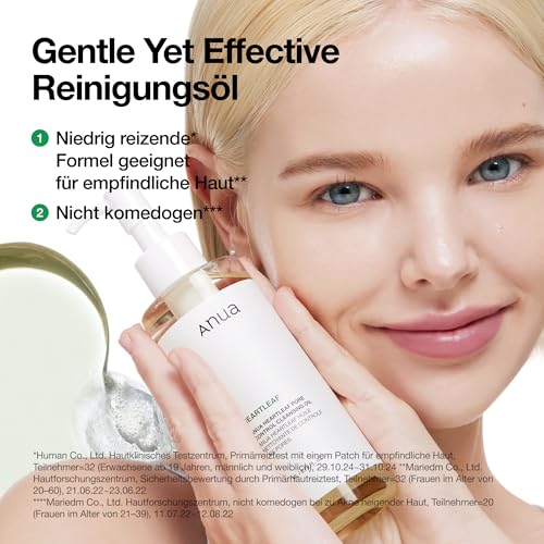 Detalle de ANUA Heartleaf Pore Cleansing Oil 200 ml – sanfte Double-Cleanse für alle Hauttypen