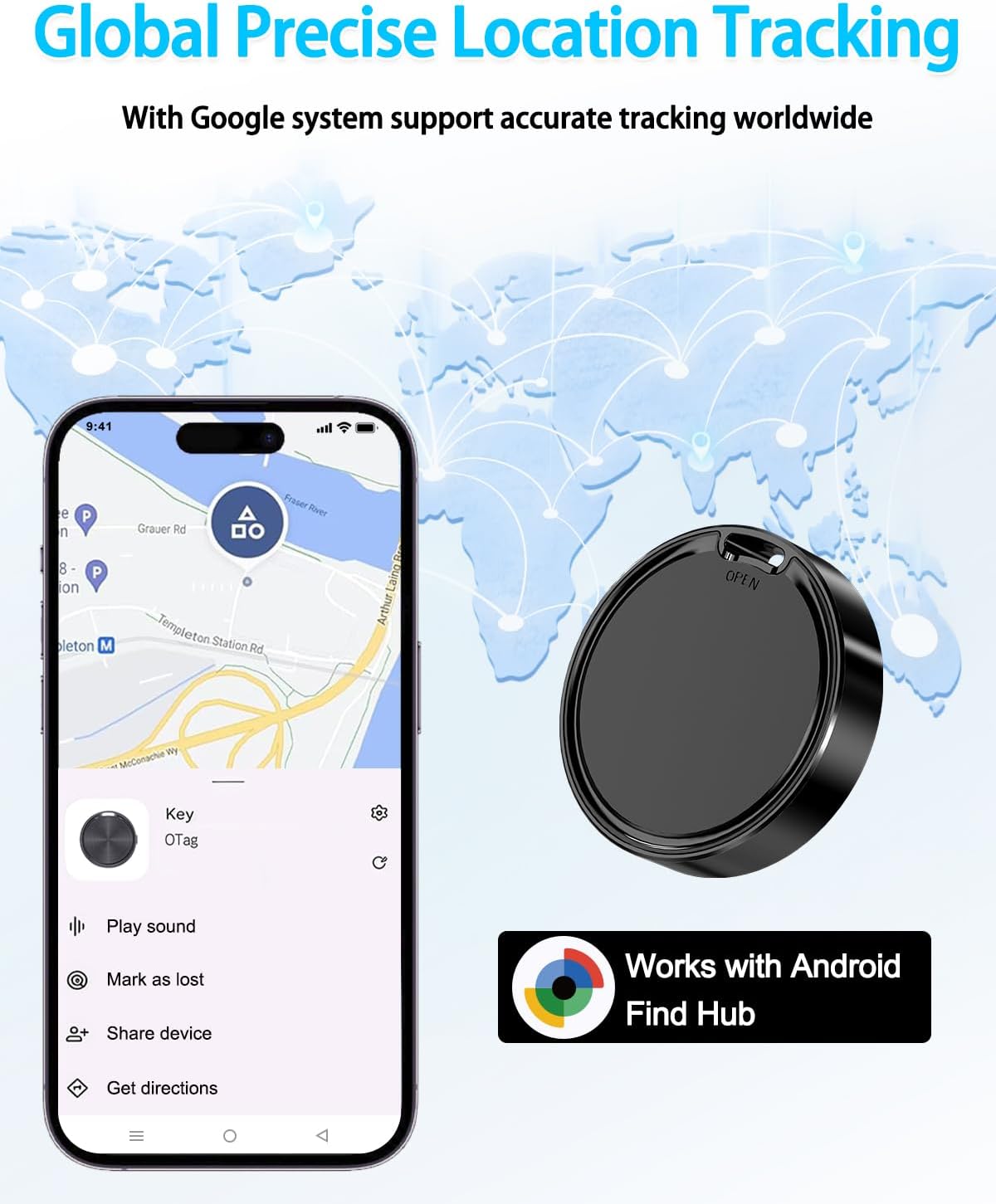 Detalle de Android Tracker Tags 2 Pack: Key Finder and Item Locator for Android (Google Find Hub)