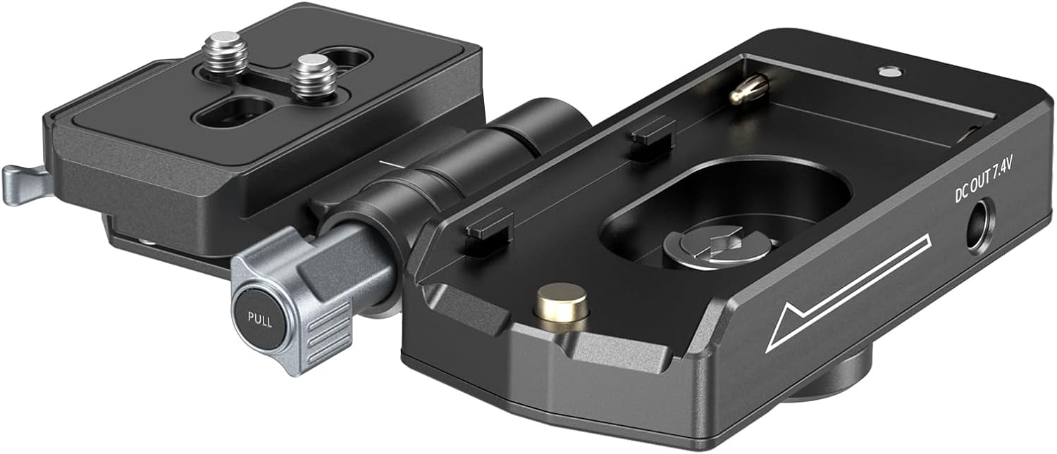 SMALLRIG 4696 NP-F-accuadapterplaat met Arca-Swiss-snelkoppeling en dubbele DC-uitgang
