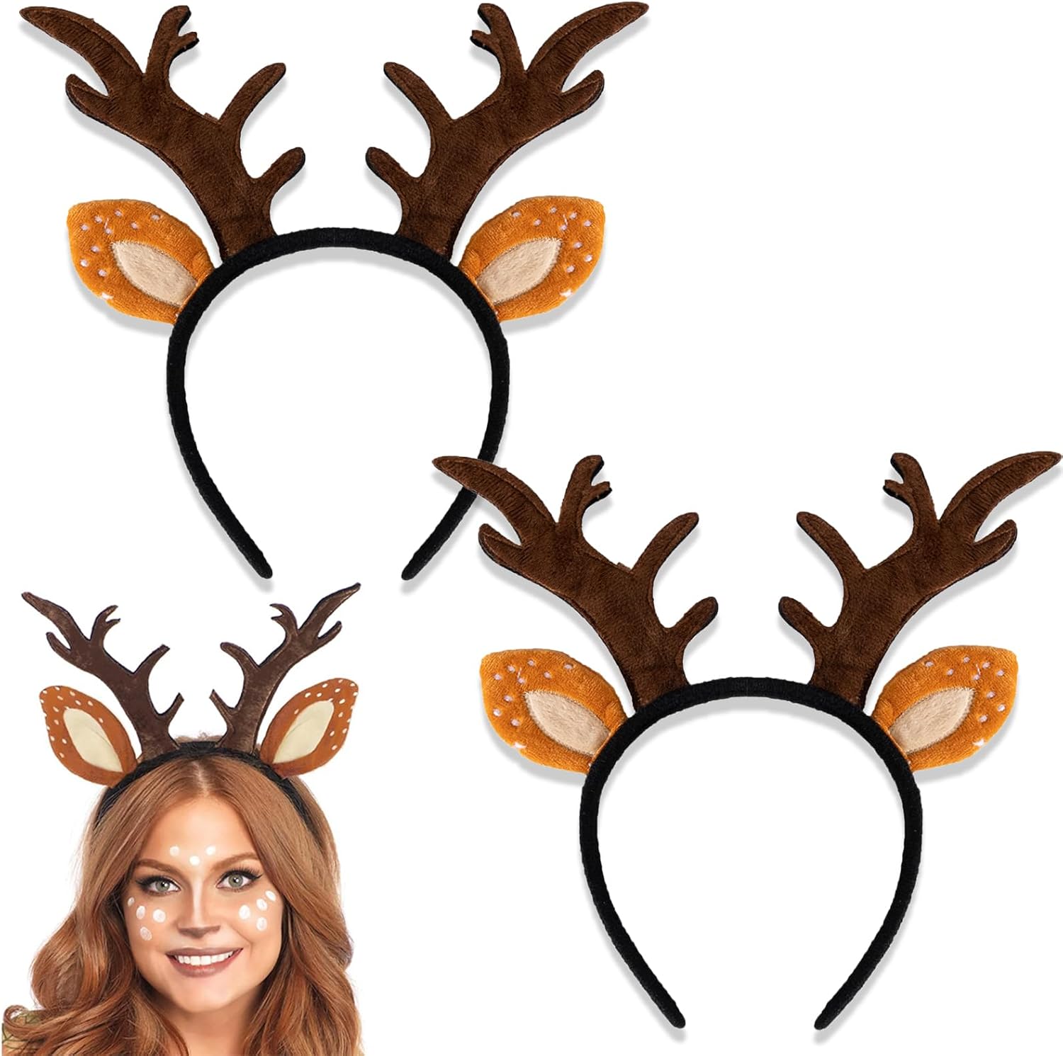 Hifot – Lot de 2 serre-têtes de Noël avec oreilles de renne