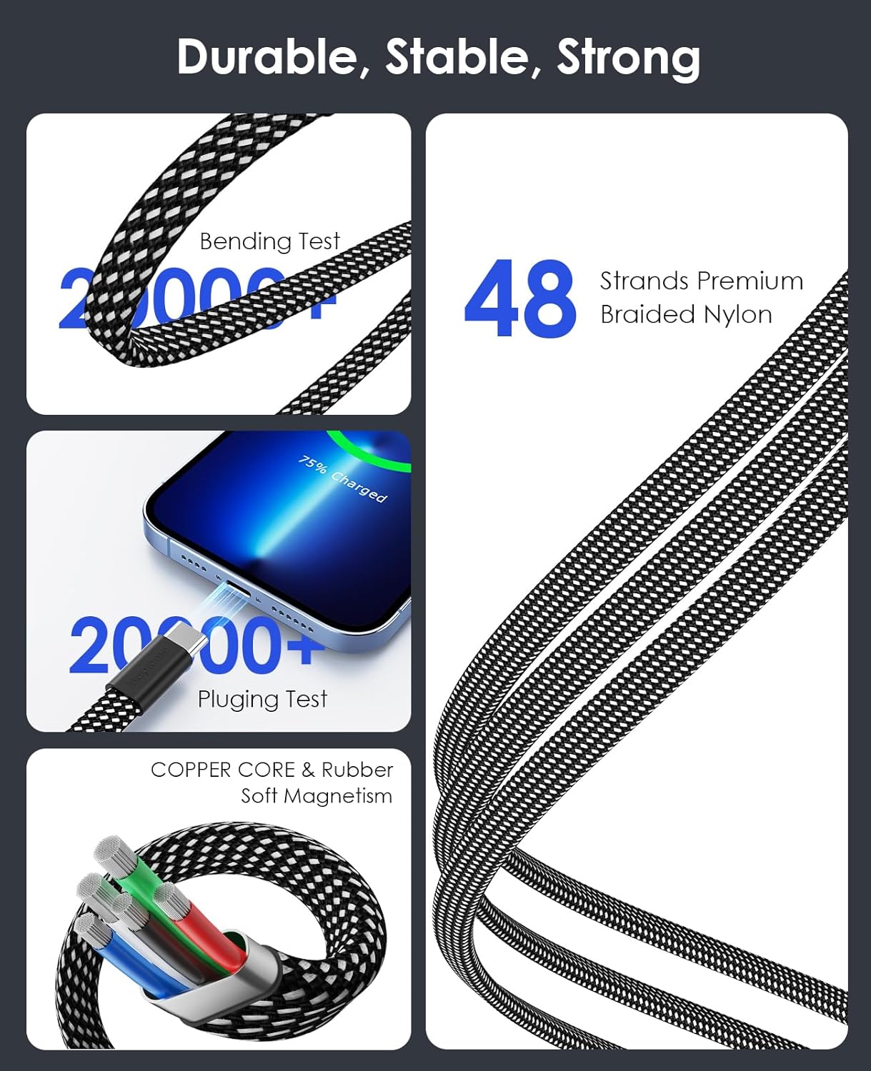 Thumbnail 5 de Magtame cable magnético USB C retráctil, carga rápida 60W ⚡