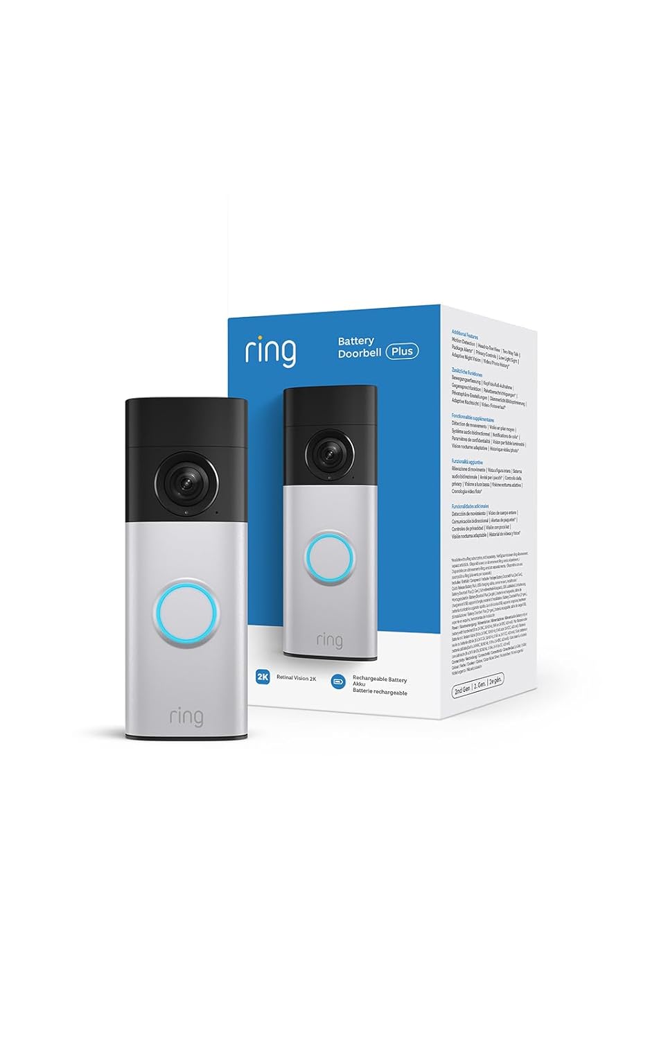 Thumbnail 1 de Ring Akku-Videotürklingel Plus (Battery Video Doorbell Plus) – neueste Gen., kabellose Kamera mit Retinal 2K, 6x Zoom