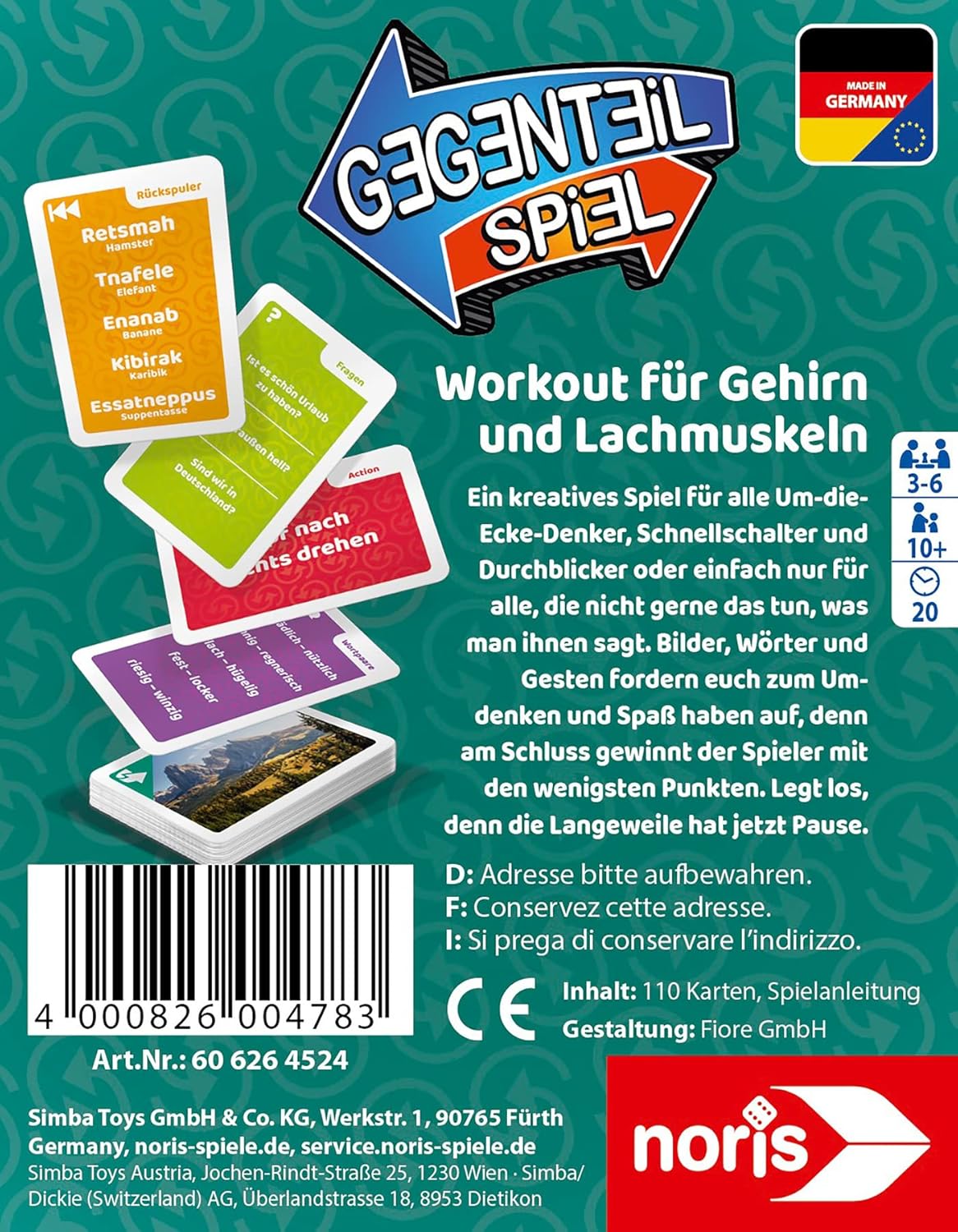 Thumbnail 1 de noris Gegenteil Spiel (606264524) – Kartenspiel ab 10 Jahren für 3–6 Spieler