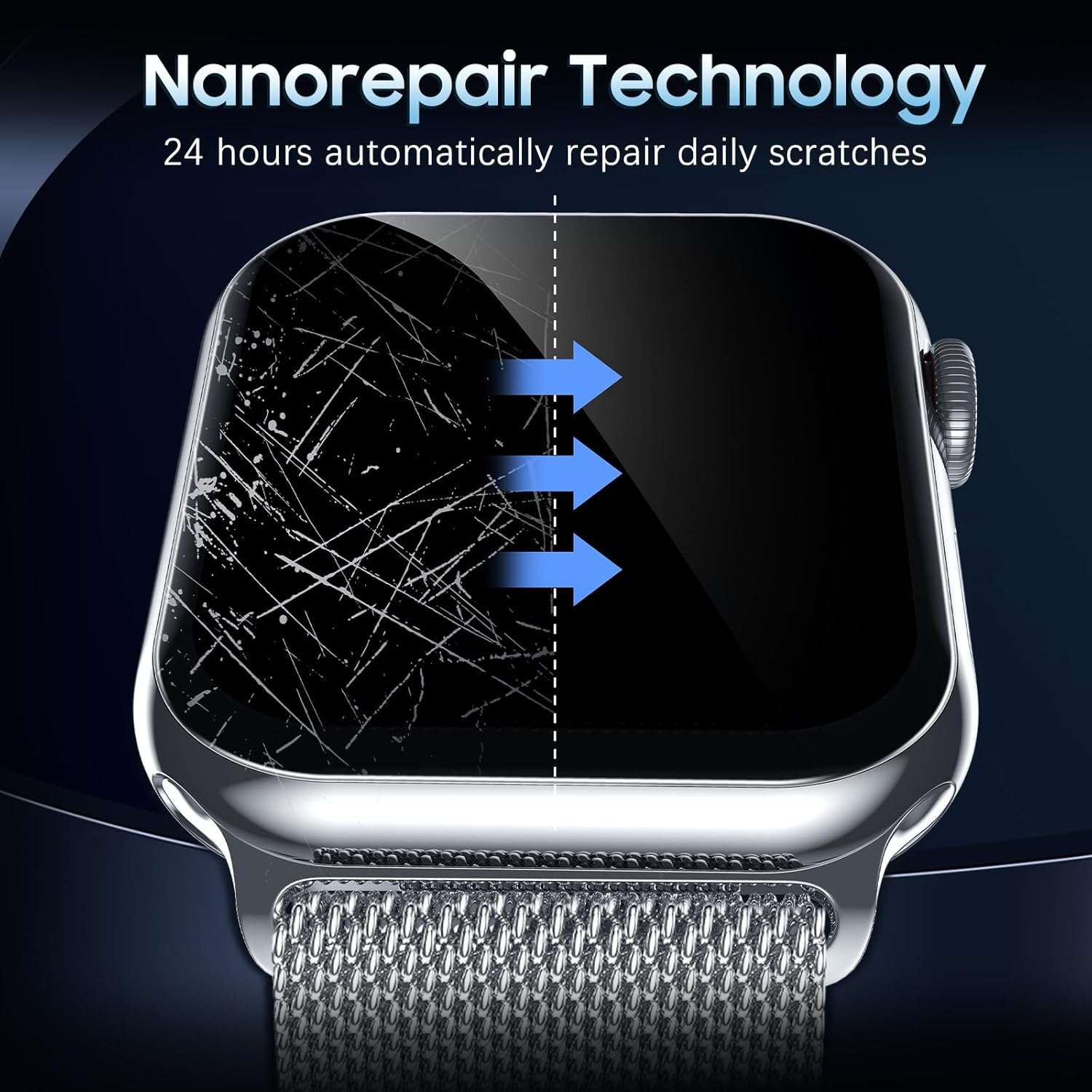 Detalle 2 de UniqueMe 6 Pack 40mm Apple Watch Screen Protectors – TPU, Ultra-Thin, Self-Healing & Case-Friendly