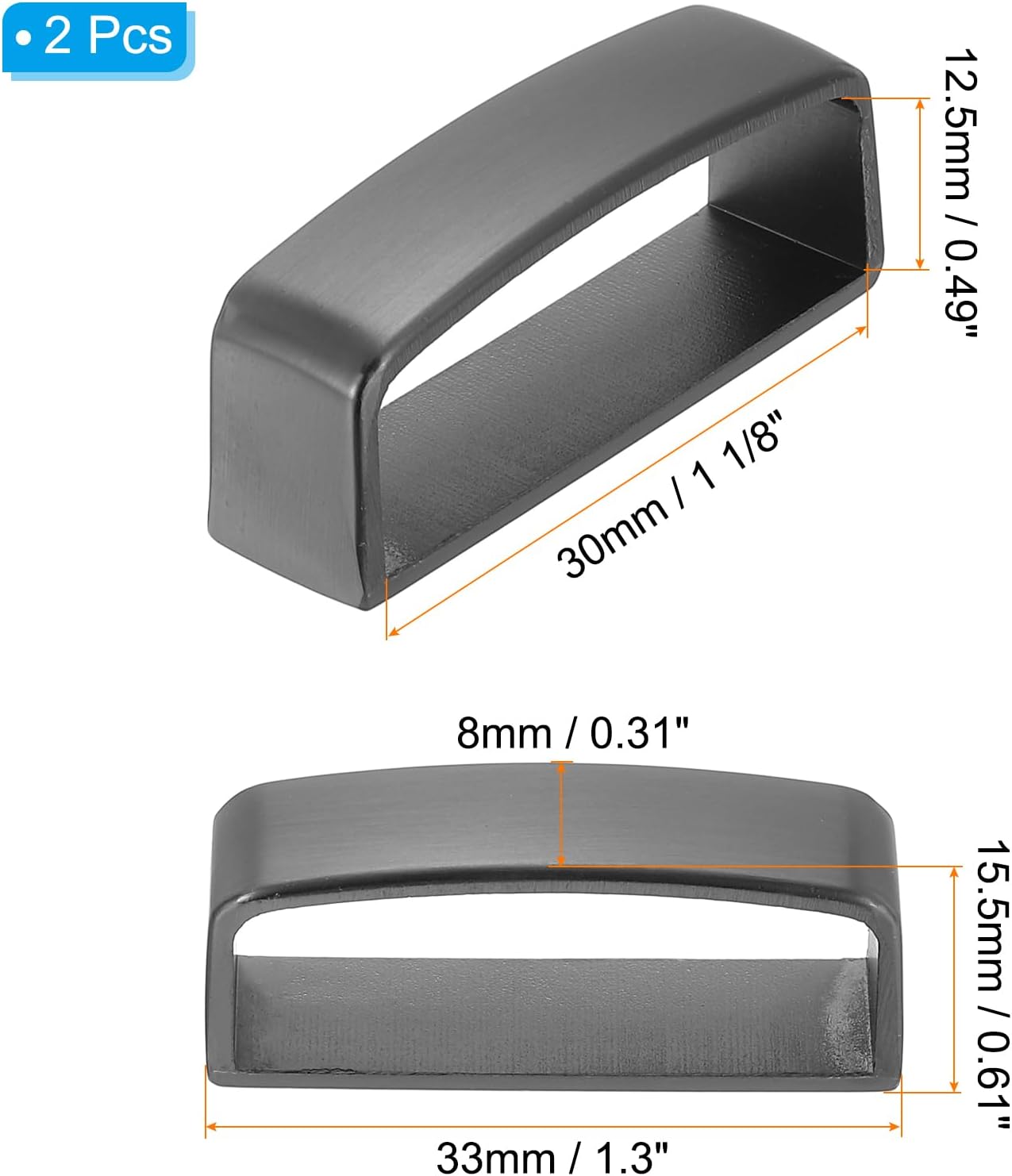 Detalle de PATIKIL Belt Loop Keepers – Alloy Belt Strap Ring for DIY Fixes
