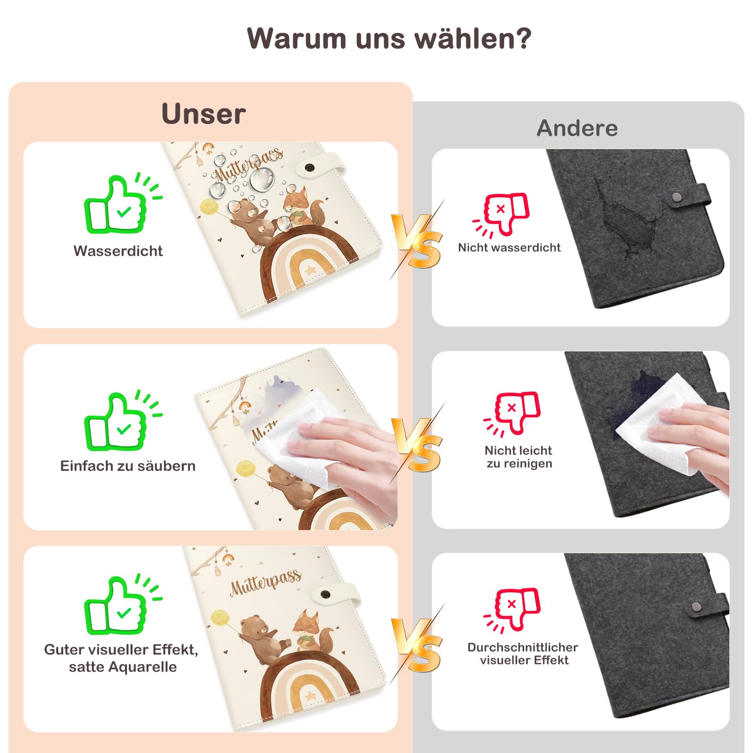 Detalle 2 de Mngevcy Mutterpasshülle aus Kunstleder mit 9 Fächern und Knopfverschluss