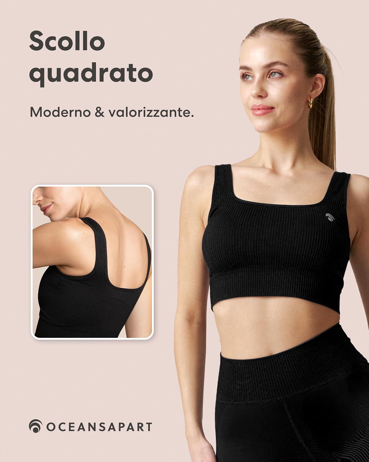 Thumbnail 1 de Oceansapart Sydney Reggiseno Sportivo Donna Scollo Quadrato XS-XXL