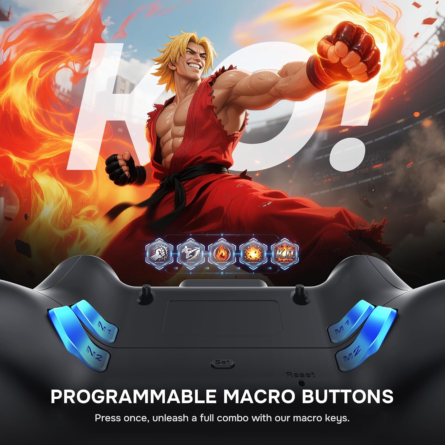 Detalle de Transformers GUSGUG7 Wireless Gaming Controller with Interactive Screen, Hall Effect and 1000Hz