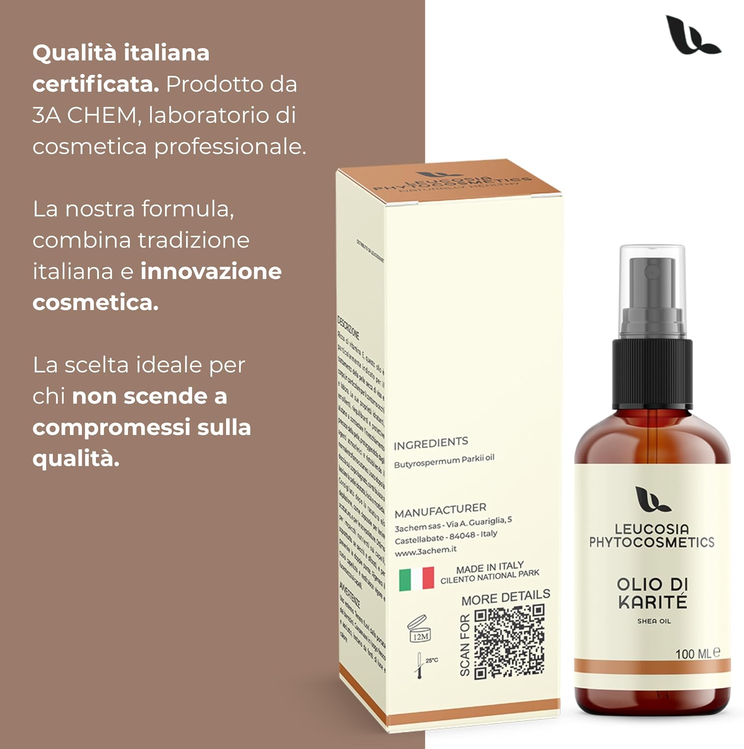 Thumbnail 6 de Leucosia Burro di Karitè Puro Liquido 100 ml – Multifunzione per Viso, Corpo e Capelli