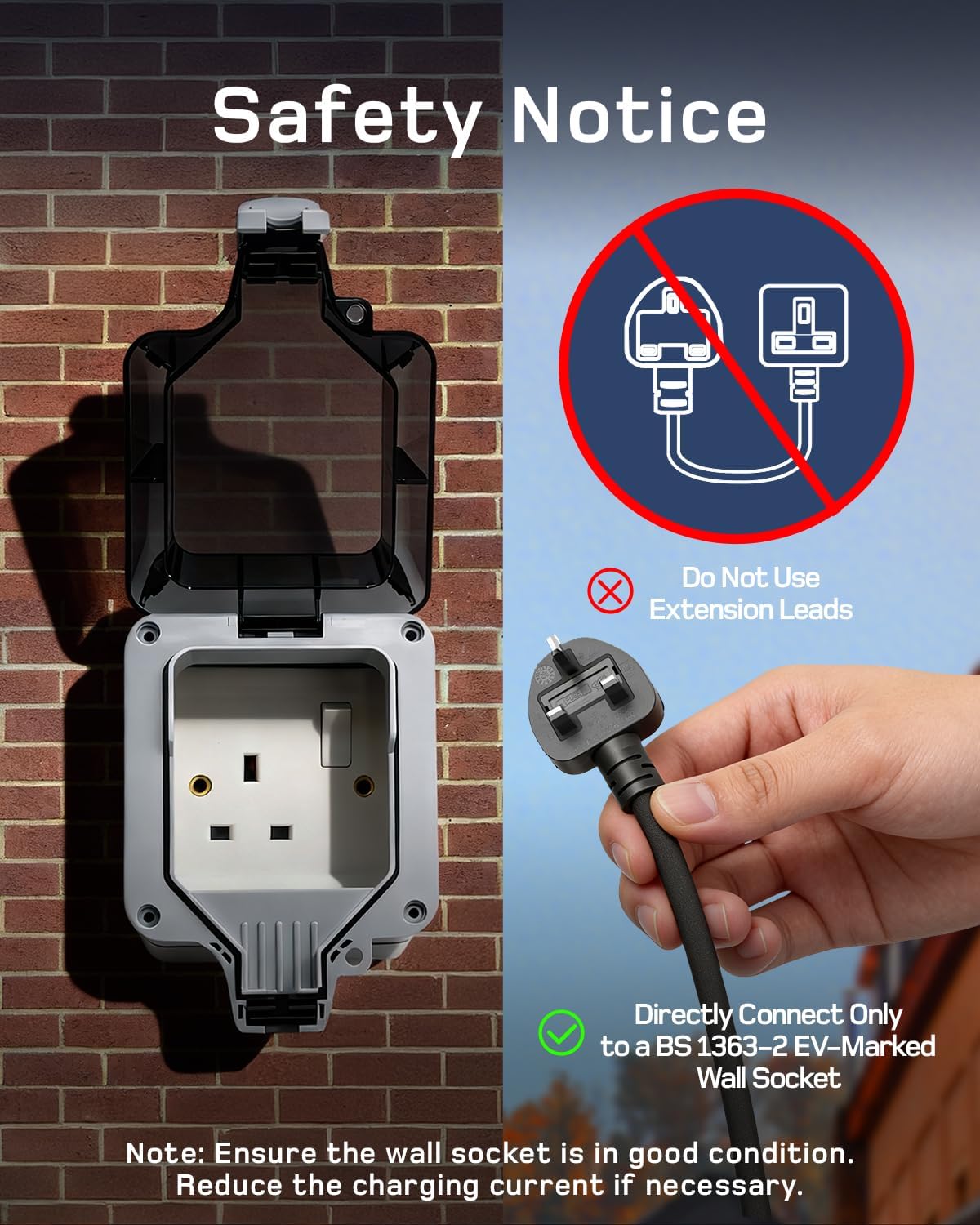 Thumbnail 6 de Dé EV Charger 3 Pin Plug 10m with App – 3kW Portable Type 2 EV Charger for UK Homes