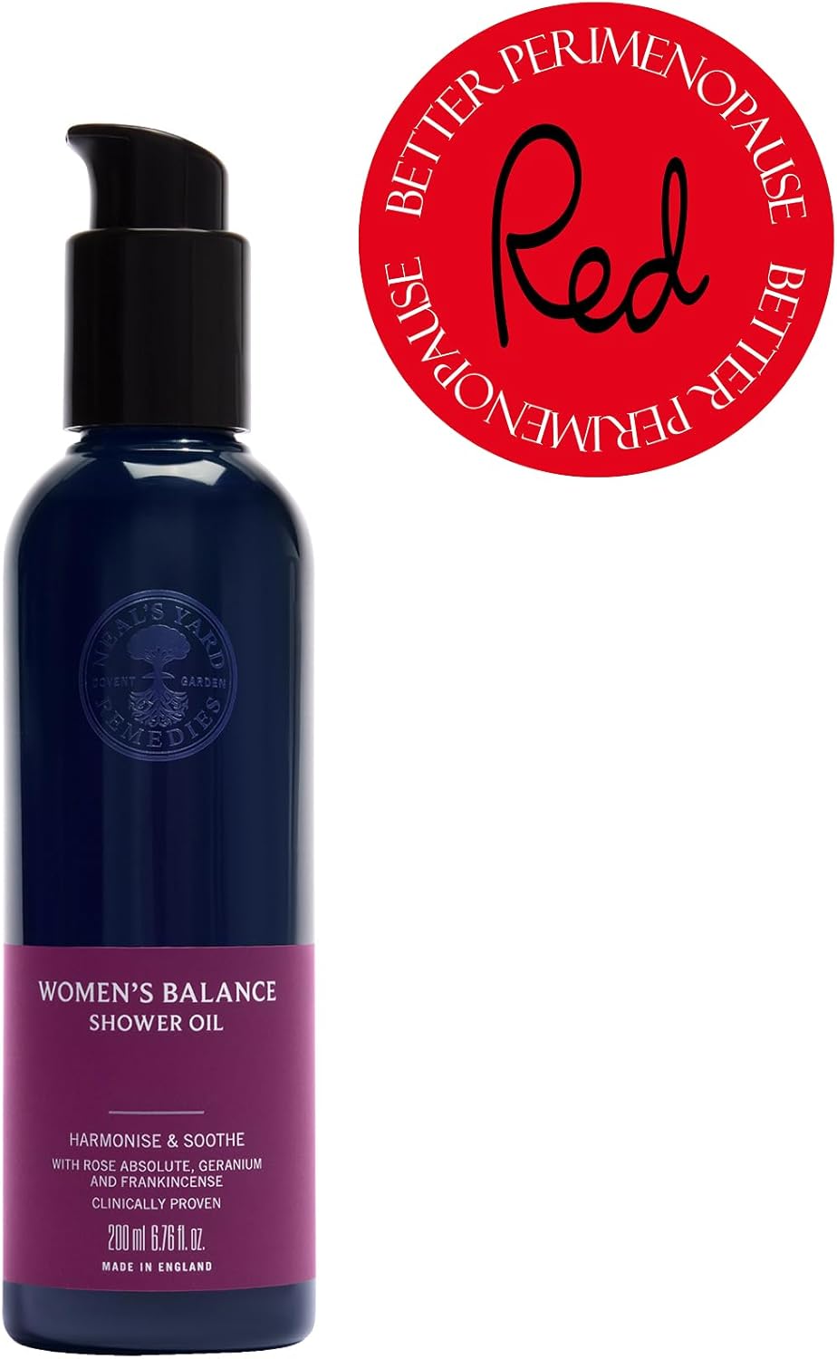 Detalle de Neal's Yard Remedies Women’s Balance Shower Oil (200ml) nourishing cleansing oil