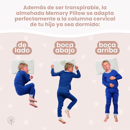 Detalle 2 de MIMUSELINA Almohada Bebe Viscoelástica 50x30x5,5: ergonómica, transpirable y hipoalergénica