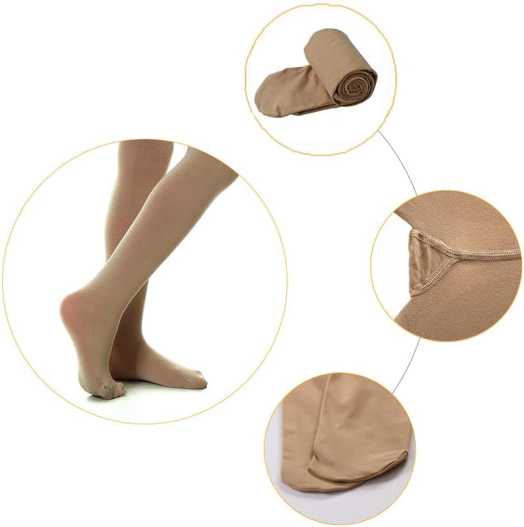 Detalle de DIPUG Ballet Tights for Girls – Thick, Soft Footed Dance Tights for Toddlers and Kids