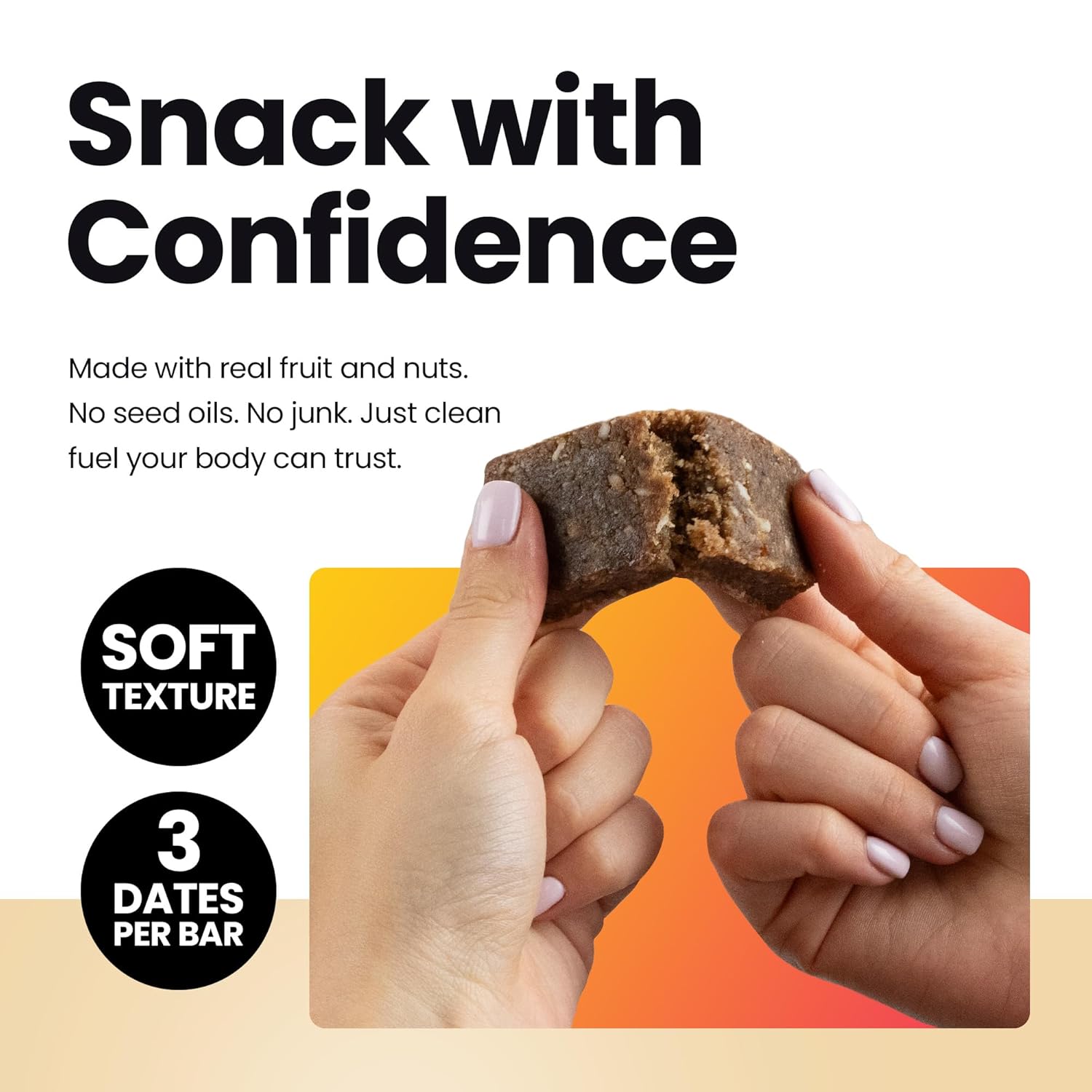 Detalle de Bahamii Coconut Vanilla Date & Nut Bars, No Sugar Added, 12-Count