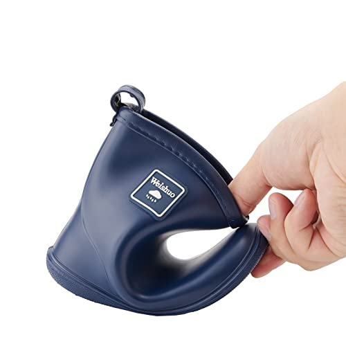 Detalle de Weishuo Stivaletti Pioggia Bambino Blu Scuro 18 (EU 27) – Stivali di Gomma Impermeabili Antiscivolo
