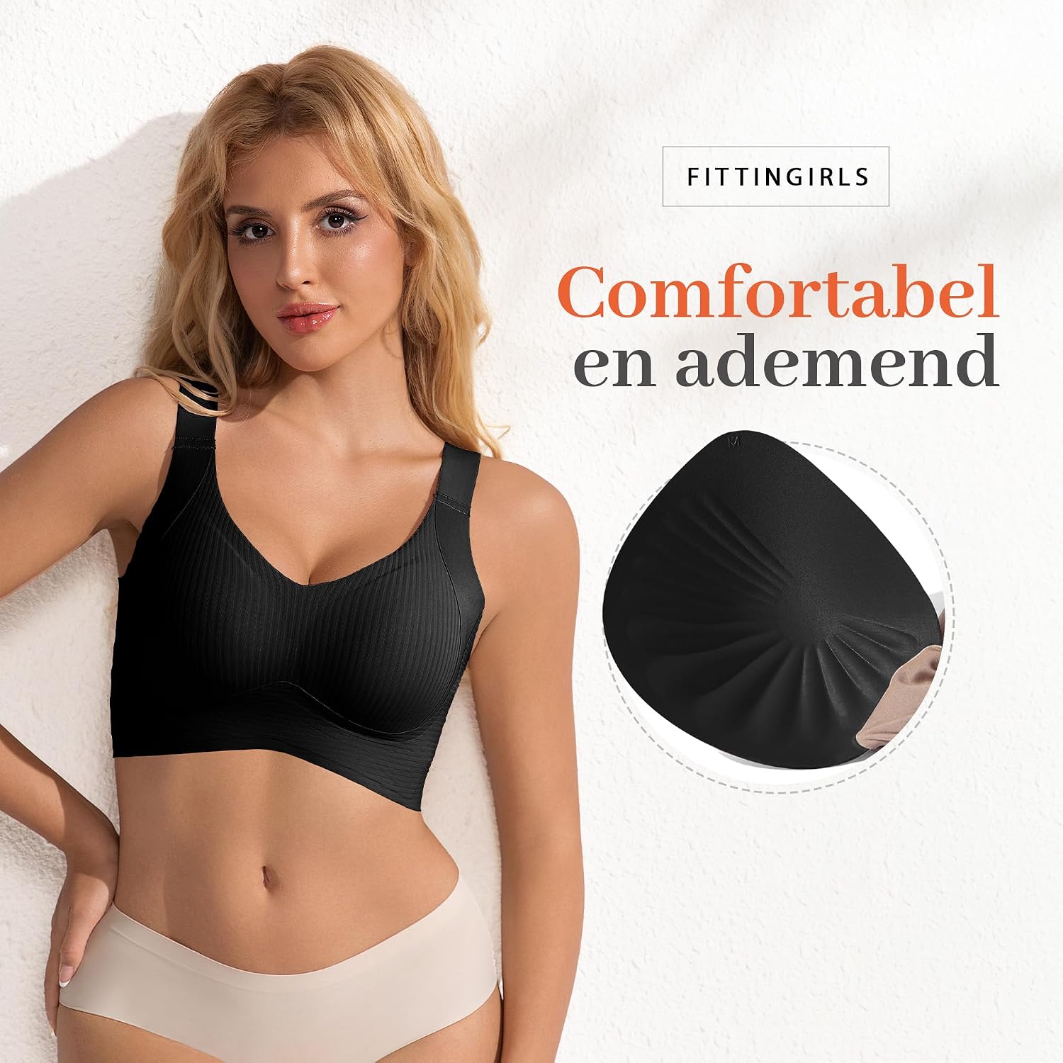 Detalle de Fittingirls minimizer-bh voor grote borsten, draadloos met volledige bedekking