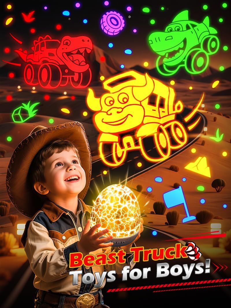 Detalle 2 de Beast Truck Dinosaur Egg Night Light 31 Colors