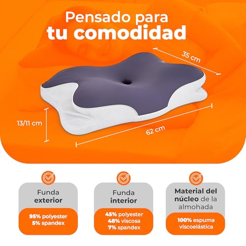 Thumbnail 2 de AN-TEAM Almohada Cervical Ergonómica con Funda Adicional – Espuma Viscoelástica