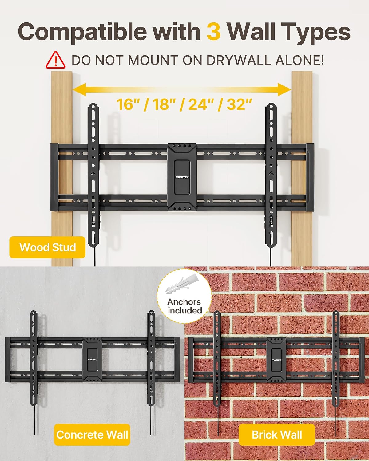 Detalle 1 de monTEK Tilting TV Wall Mount for 43–95-Inch TVs