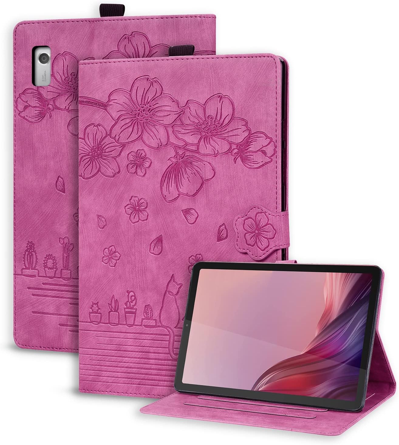 Thumbnail 6 de Succtopy Hülle für Lenovo Tab M9 HD 9 Zoll TB-310FU 2023 – Ledertasche mit Stifthalter, Standfunktion und Kartenfach in Roségold