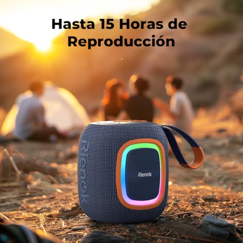 Detalle de RIENOK Cassa Bluetooth portatile potente con radio FM e LED 🔊