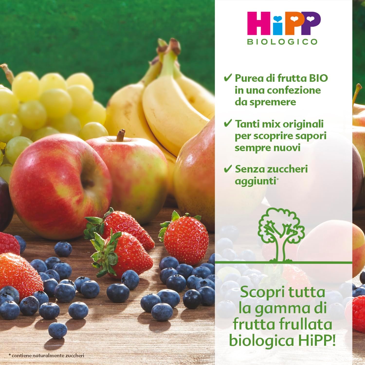 Detalle 2 de HiPP Smoothies Bio Gusto Mela, Banana e Pesca – 6 Tubetti da 120 ml (720 g) di frutta BIO